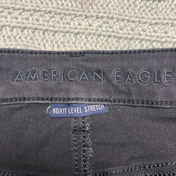 American Eagle denim black jegging next level stretch skinny jeans size 4 - Picture 4 of 8